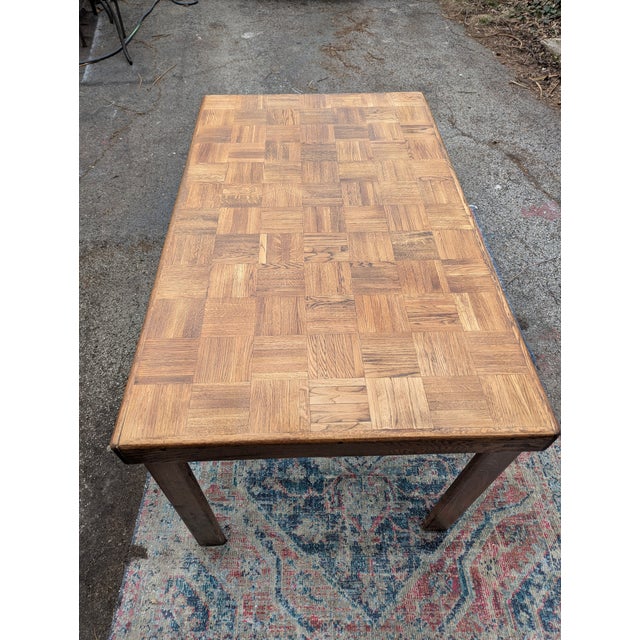1960s 1960's Oak Paquet Dining Table For Sale - Image 5 of 7