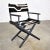 Vintage Modern Director’s Chair Folding Black Brown White Geometric Needlepoint For Sale - Image 13 of 13