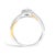 Early 21st Century 14K Yellow Gold Plated .925 Sterling Silver 1/4 Cttw Diamond Bypass and Halo Promise Ring (I-J Color, I3 Clarity) - Ring Size 6 For Sale - Image 5 of 7
