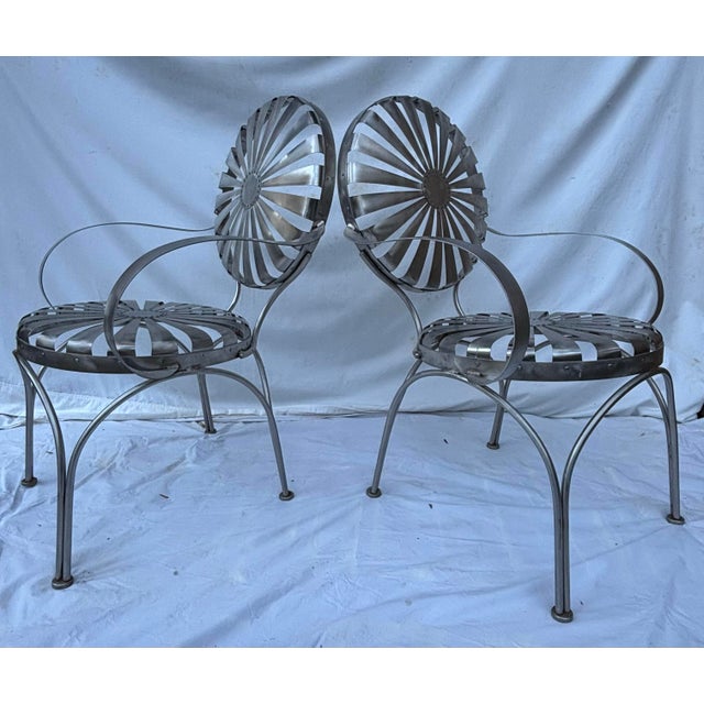 Francois Carre Chrome-Style Chairs Attributed to Francois Carre - Set of 2 For Sale - Image 4 of 9