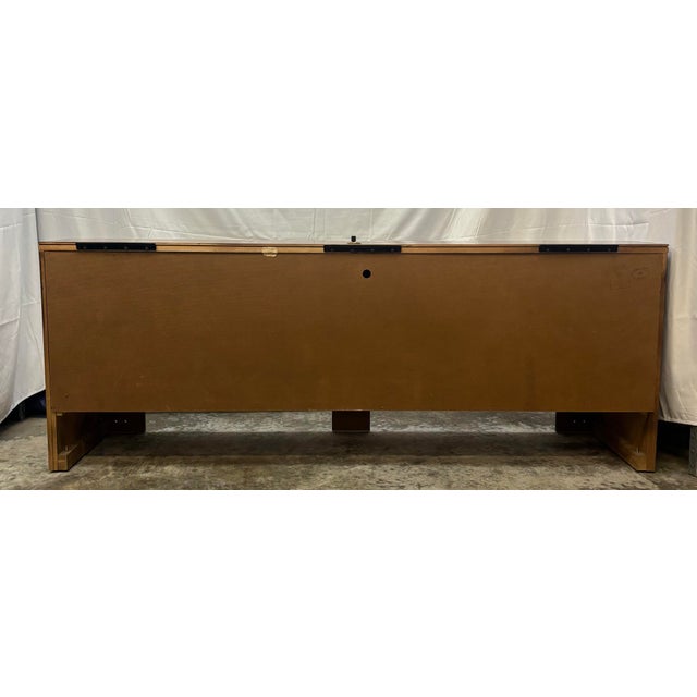 Vintage Thomasville Mystique Collection Chinoiserie Style Burl Wood King Size Storage Headboard For Sale - Image 12 of 12