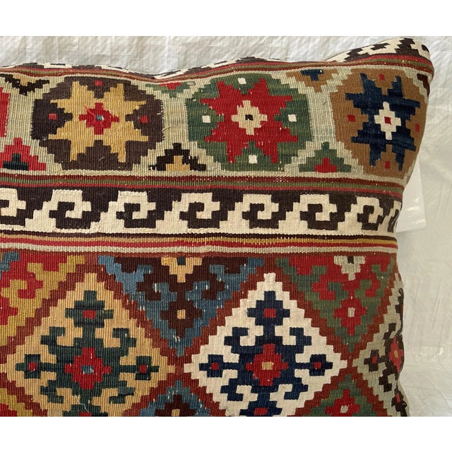 Tribal Contemporary Pillow Made From Antique Tribal Ghasghai For Sale - Image 3 of 4