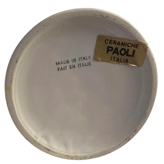 Ceramic 1970s Vintage Italian Ceramiche Paoli White Enameled Italian Vase For Sale - Image 7 of 8