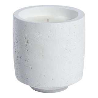 Cote d'Azur White Concrete Candle, Sea Salt & Coastal Mist, 16.75 oz For Sale