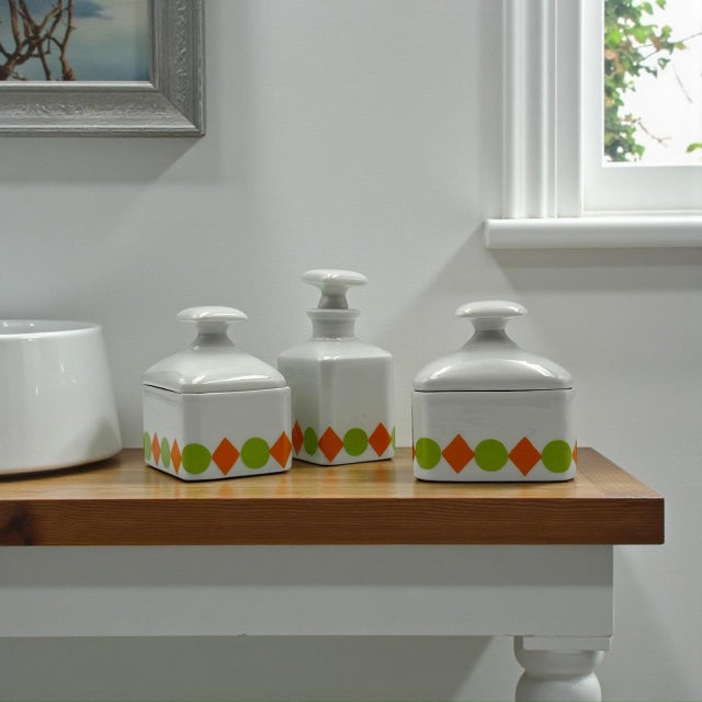 French Porcelain Toiletry Set, Set of 3 For Sale - Image 12 of 15