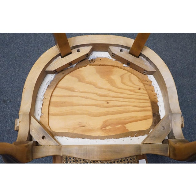 White of Mebane Country French Provincial Caned Round Back Dining Arm Chair For Sale - Image 9 of 9