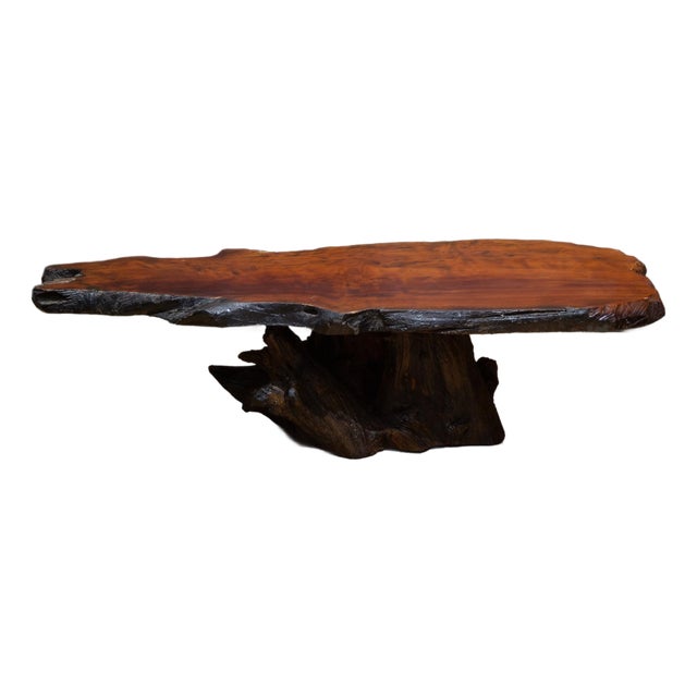 Vintage Live Edge Redwood Burl Coffee Table c.1960 For Sale