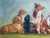 Eileen Ward Dogs Cats Gathering Signed Oil on Canvas For Sale In Los Angeles - Image 6 of 6