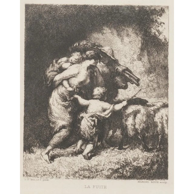 La Fuite is an original print in etching technique on ivory paper, realized by Marcel Roux, a French engraver and...