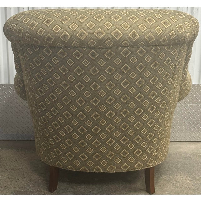 Traditional Highland House Tufted Upholstered Chair With Ottoman For Sale - Image 3 of 10