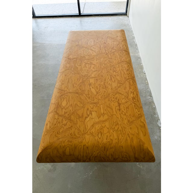 Vintage Postmodern Pedestal Burlwood Console 1980s For Sale In Palm Springs - Image 6 of 12