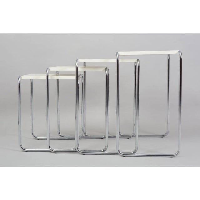 Bauhaus White Nest Tables from Kovona, 1950s, Set of 4 For Sale - Image 3 of 10