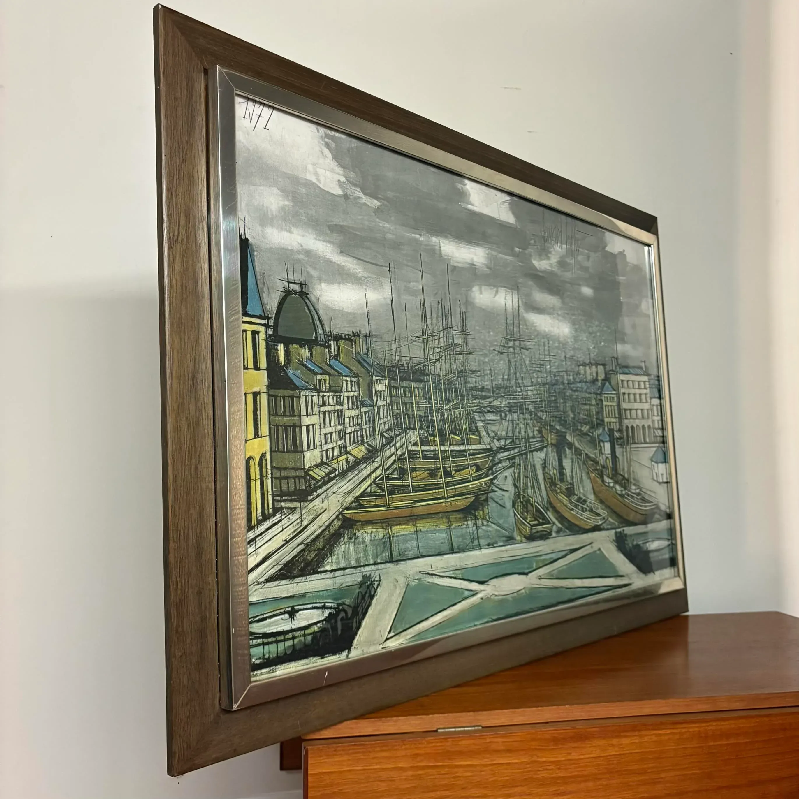 Bernard Buffet “Le Havre” Harbor Scene Lithograph, 1972 | Chairish