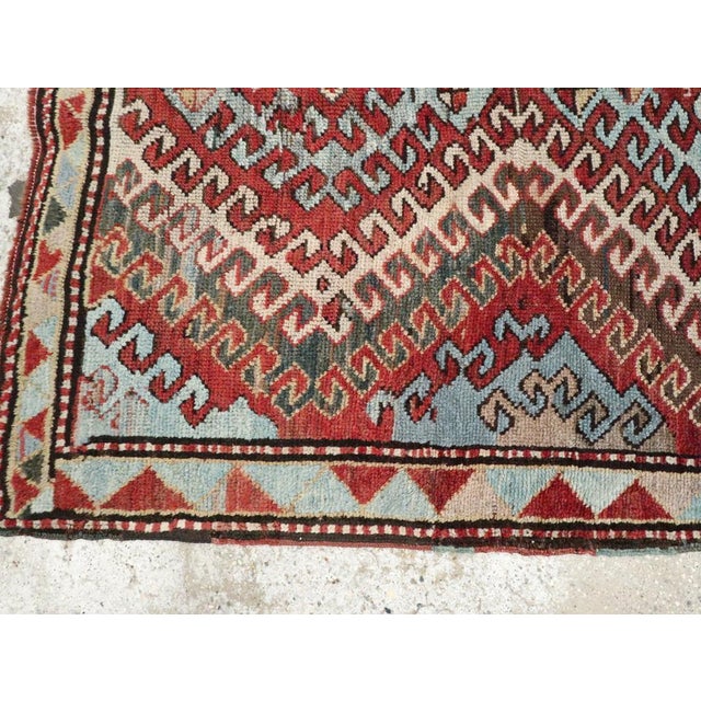 Early 20th Century Galerie Shabab Collection Early 20th Century Caucasian Kazak Throw Rug For Sale - Image 5 of 7