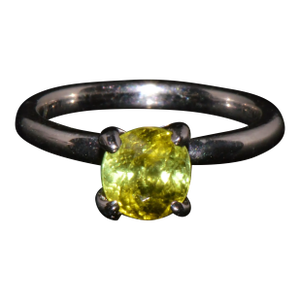 Certified Natural 1.70Cts Tourmaline Solid 950 Platinum Solitaire Stacking Ring
