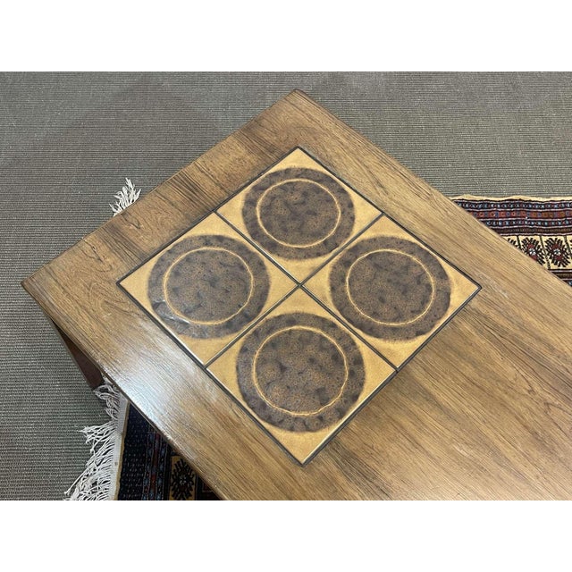 English Coffee Table in Rosewood with Tiled Top, 1970s For Sale - Image 6 of 6