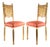 Pair of French Art Deco Gilt Chairs with Red Silk Upholstery For Sale