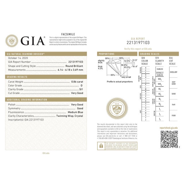 0.86 Ct Gia Certified Diamond Ring Size 5.75 For Sale - Image 9 of 9