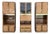 Mid Century Modern Burlwood Laminate and Cane Etageres/Wall Unit - Three Pieces For Sale