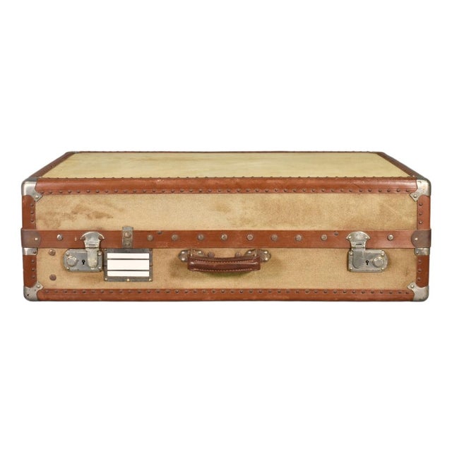 French Antique Steamer Trunk Suitcase, 1920s For Sale - Image 16 of 16