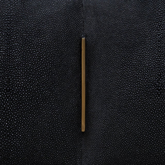 2020s Quilted Chest of Drawers in Shagreen With Bronze Patina Brass Details by R&y Augousti For Sale - Image 5 of 7