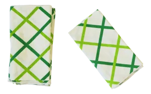 Vintage Kelly Green Cotton Dinner Napkins, Set of 6