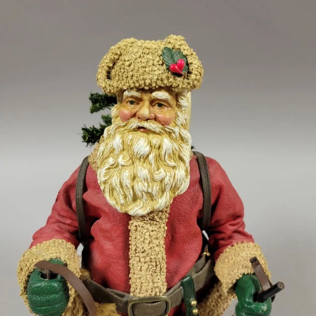 Figurative Christmas Santa Claus Cross Counrty Skier Statue Figurine by Midwest For Sale - Image 3 of 5