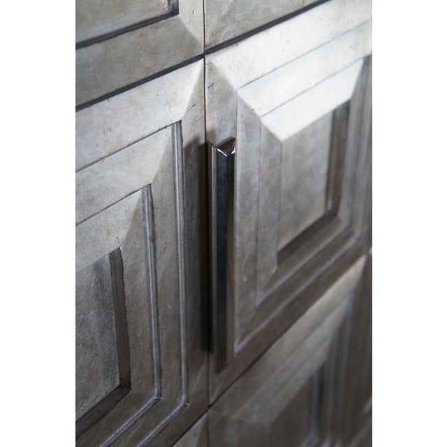 Late 20th Century Lexington Ariana Sanremo Silver Leaf Divided Clothing Armoire Cabinet For Sale - Image 10 of 14