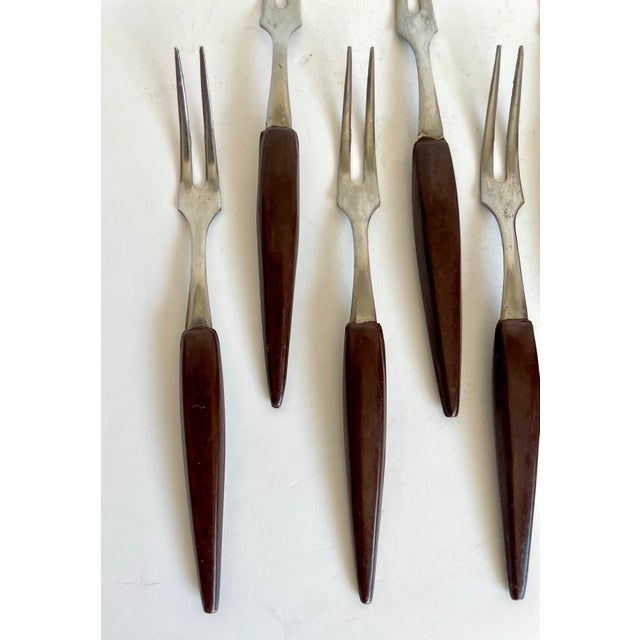 Mid-Century Modern Mid-Century Danish Modern Stainless Steel Appetizer Forks – Set of 13 For Sale - Image 3 of 7