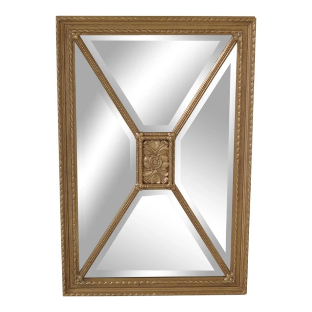 Gold Friedman Brothers Rectangular Gold Beveled Glass Mirror For Sale - Image 8 of 8