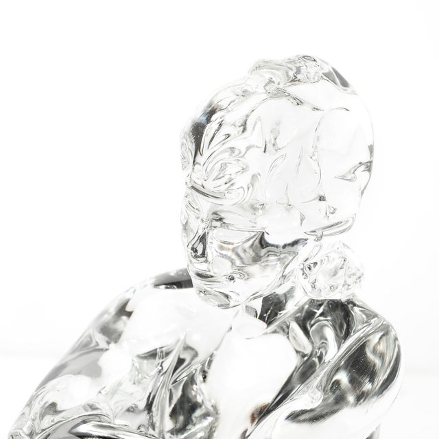 This Mid-Century Modernist hand-blown Murano glass figural sculpture, signed by renowned glass artist Loredano Rosin and...