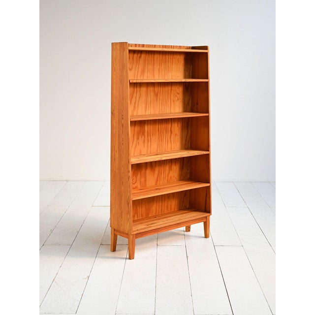 Wood Scandinavian Bookcase in Pine, 1950s For Sale - Image 7 of 7