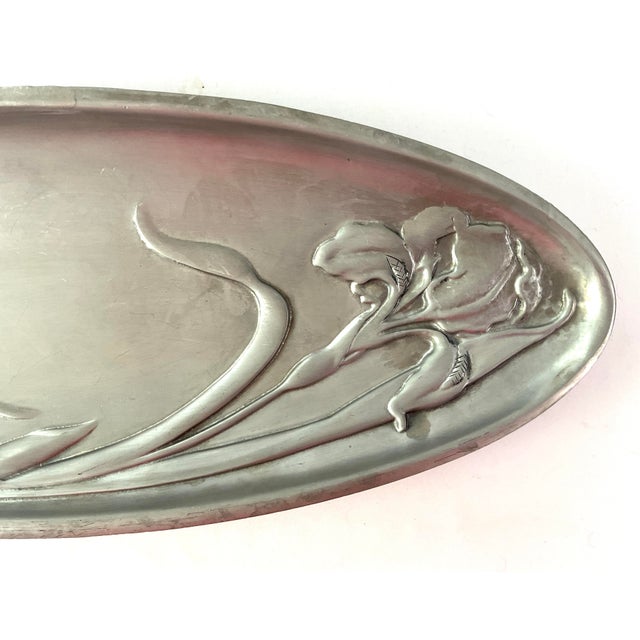 1990s Lenox-“Butterfly Meadow Collection” Aluminum Alloy, Oval Serving Tray For Sale - Image 6 of 8