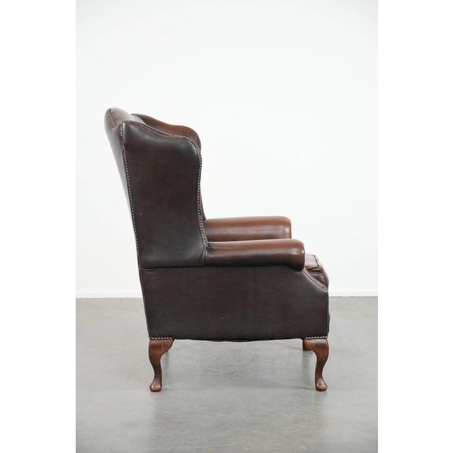 Chesterfield Club Chair in Cowhide Leather For Sale - Image 3 of 15