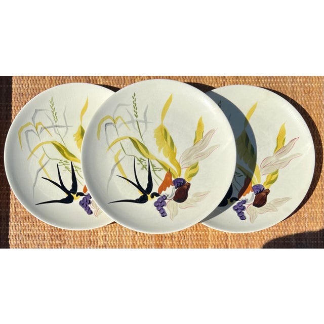 A set of three mid century modern plates from the 1960’s. Perfectly oversized dinner plates functional for dinnerware was...