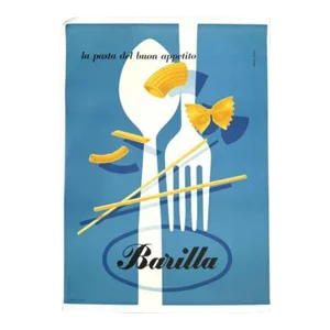 Barilla Pasta Erberto Carboni 1952 Vintage Italian Food Authentic Original Poster