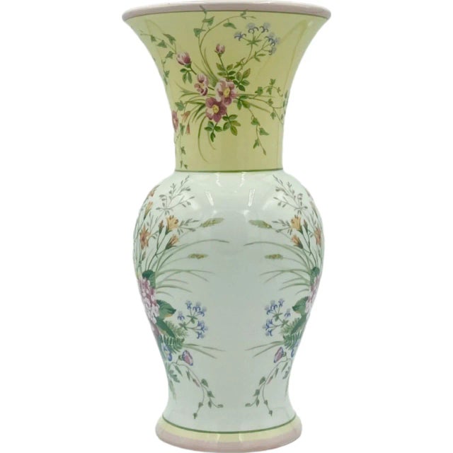 Vintage 1980s Laura Ashley Home Floral Flower Vase Shabby Chic Style For Sale - Image 4 of 12