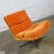 Modern Modern Swivel Slipper Chair Orange Brushed Chenille & 4 Prong Chrome Base For Sale - Image 3 of 13