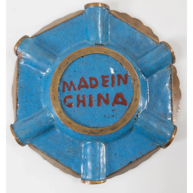 20th Century Chinese Cloisonne Enamel Ashtray With Flowers For Sale In New York - Image 6 of 7