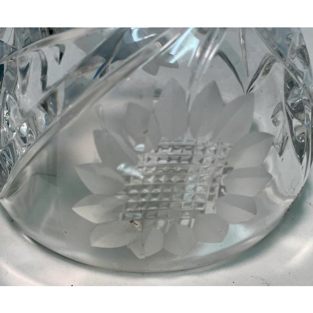 Antique Pumpkin Shaped Cut Glass Jam Jar With SunFlower Design From England For Sale In Dallas - Image 6 of 9