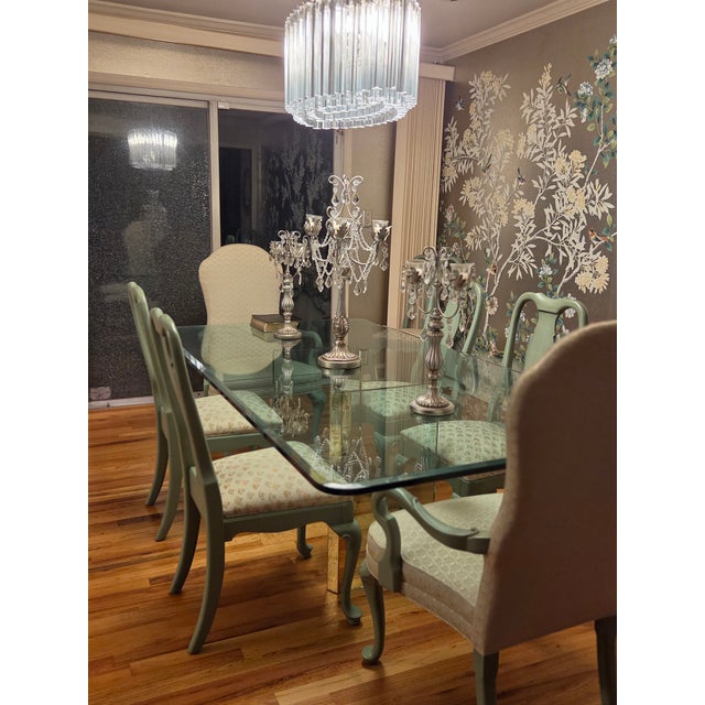 1970's Leon Rosen Pace Collection Glass & Brass Dining Table For Sale - Image 10 of 18