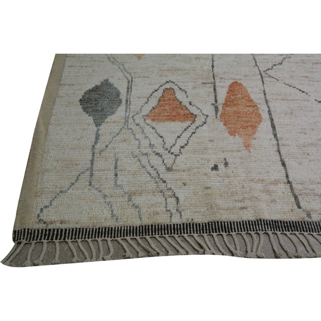 2010s Moroccan Hand Knotted Wool Rug, 10'x13'9" For Sale - Image 5 of 7