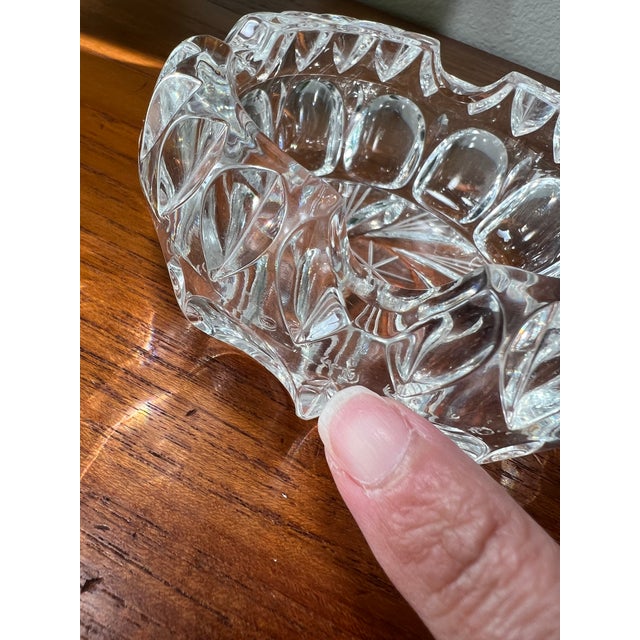 Vintage Beyer West Germany Crystal Glass 4 Slot Ashtray Starburst Center For Sale - Image 9 of 10