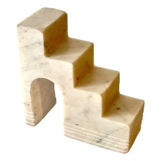 Italian Carrara Marble Architectural Sculpture or Bookend For Sale