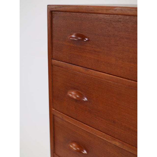 Brown Tall Vintage Danish Teak Chest of Drawers, 1960s For Sale - Image 8 of 12