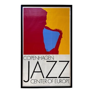 Vintage 1972 Copenhagen Jazz Center of Europe Poster by Per Arnoldi For Sale