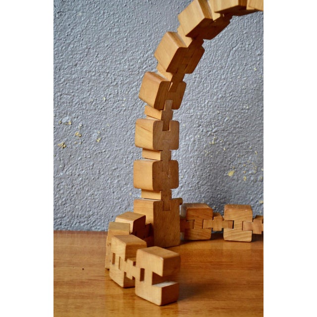 Vintage Articulated Wooden Table Lamp, 1970s For Sale - Image 11 of 12