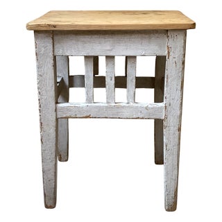 Antique Patinated Stool, 1890s For Sale