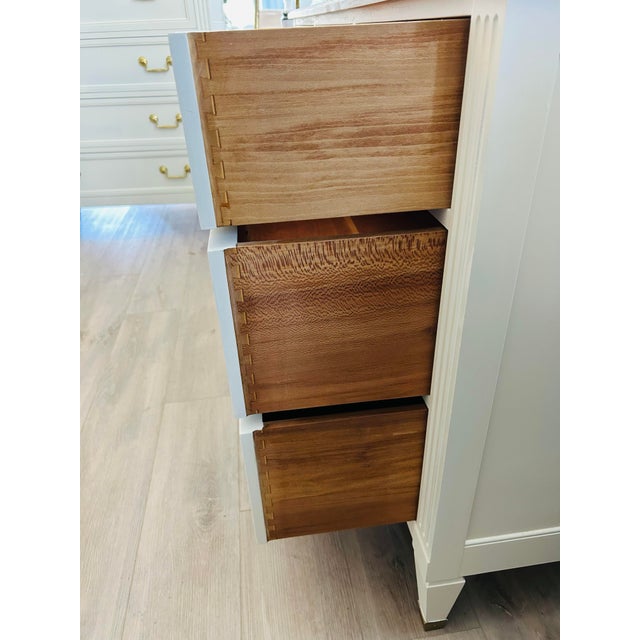 1970s Custom Refinished Kindel Grand Rapids French Directoire 14-Drawer Bedroom Suite (2-Piece Set) For Sale - Image 9 of 12