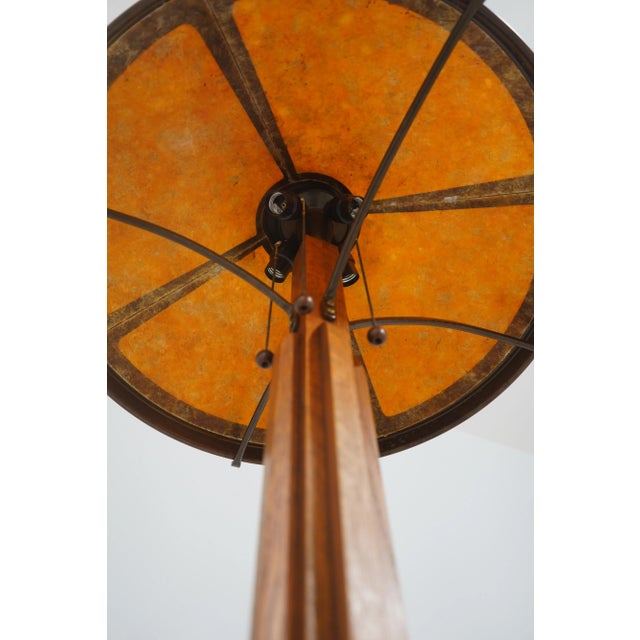 Mission Oak Warren Hile Tall Floor Lamp W. Micah Shade For Sale - Image 10 of 11